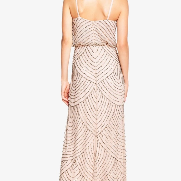 Adrianna Papell Art Deco Beaded Blouson Gown - Picture 2 of 11